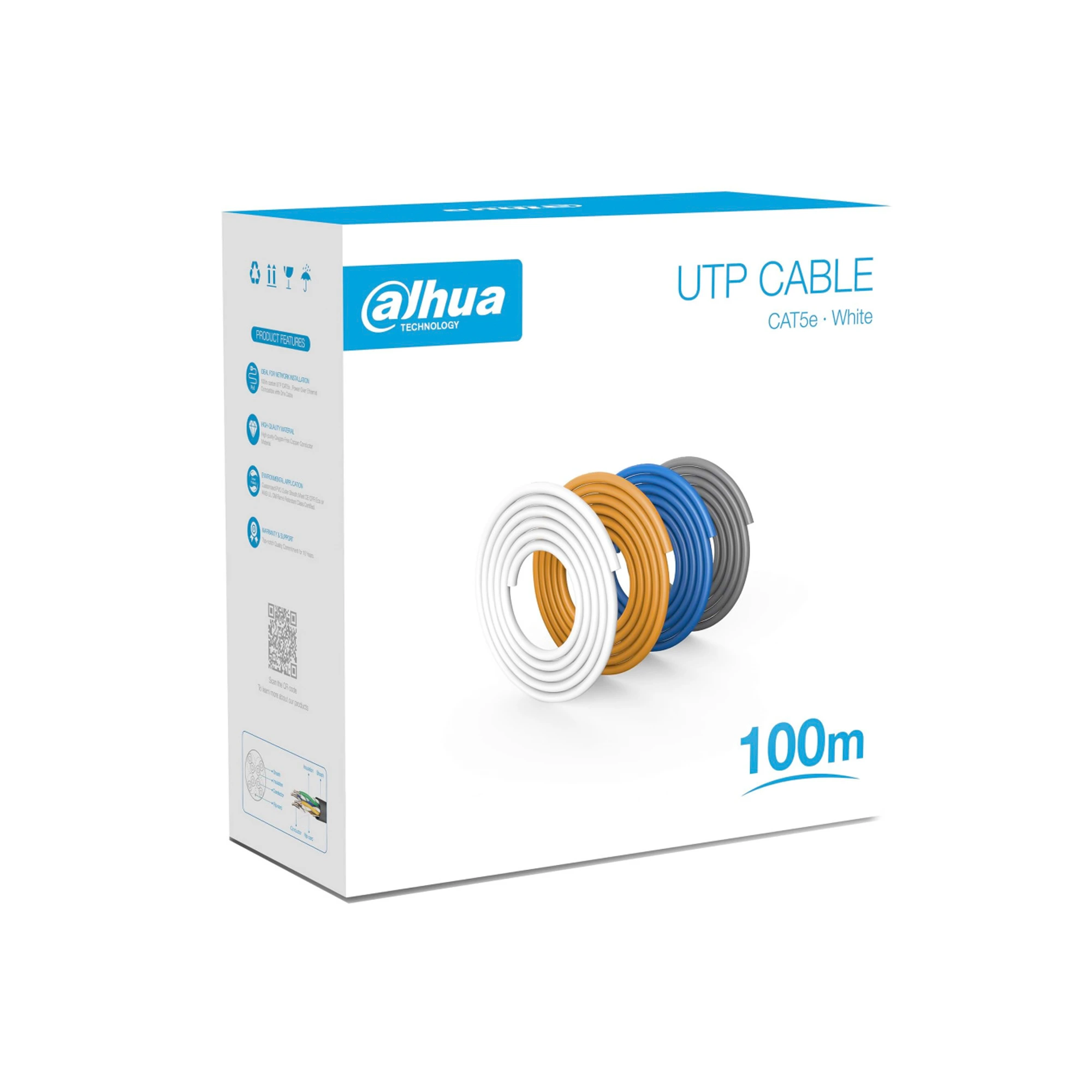 CABLE UTP CAT5E 100% COBRE *100MTS, DH-PFM920I-5EU-U-100, DAHUA CABLE UTP CAT5E 100% COBRE *100MTS, DH-PFM920I-5EU-U-100, DAHUA